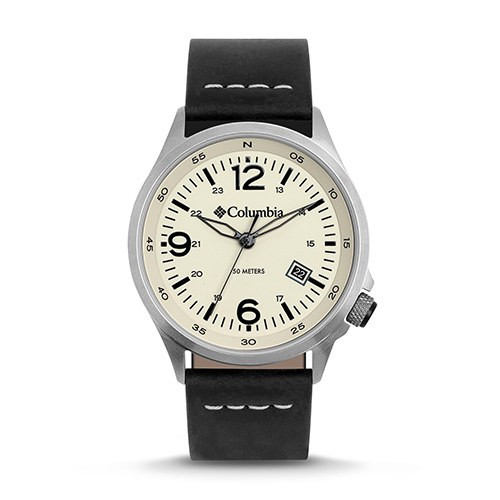 COLUMBIA TIMING CSC02-015 - Canyon Ridge Watch: Chalk Dial/Black Leather
