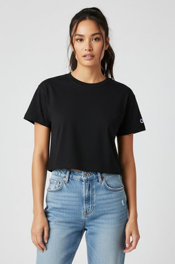 CHAMPION T425C - Womens Cropped Cotton Tee