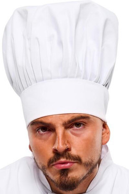 BonChef B802 - Durable Cotton Tall Chef Hat with Elastic Fit