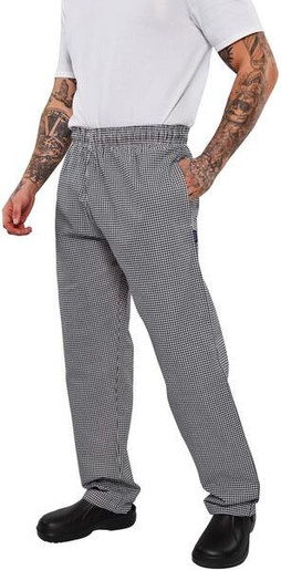 BonChef B704 - Unisex Baggy Chef Trousers with Gingham Check Pattern