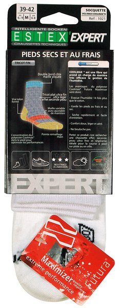 Estex ES1021 - LOT DE 2 PAIRES DE SOCQUETTES VO2 COOLMAX