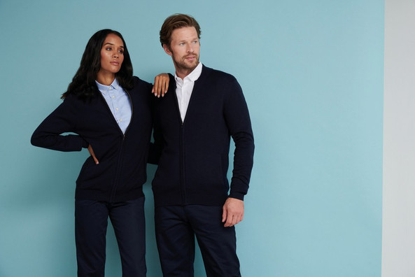 Henbury H718 - Unisex Fine Knit Bomber Cardigan with Zip
