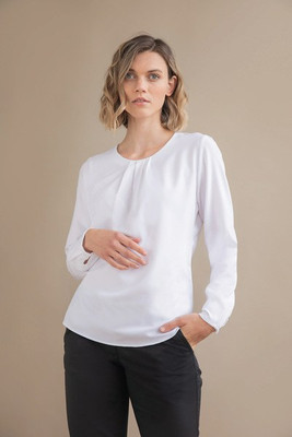 Henbury H598 - Elegant Long Sleeve Anti-UV Smock with Pleats