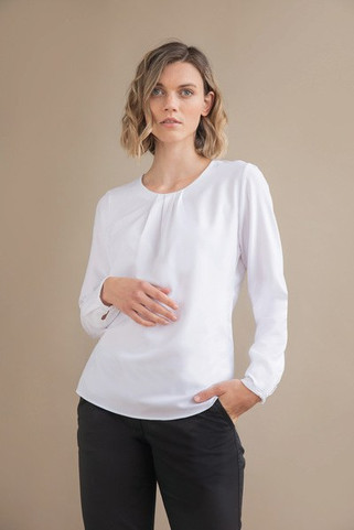Henbury H598 - Elegant Long Sleeve Anti-UV Smock with Pleats