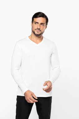Kariban Premium PK306 - T-shirt uomo Supima® maniche lunghe e scollo a V