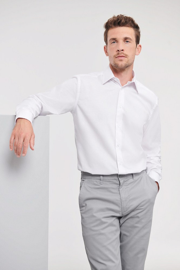 Russell RU922M - HERENOVERHEMD GETAILLEERD OXFORD MET LANGE MOUWEN