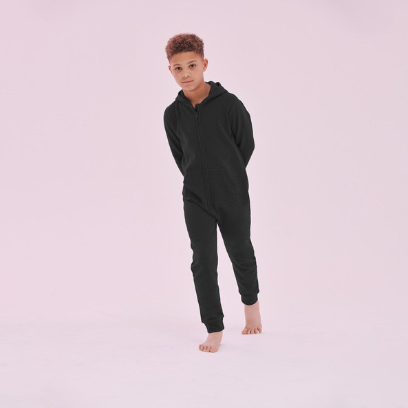Skinnifit SM470 - Cozy Kids' Fleece Hooded Jumpsuit