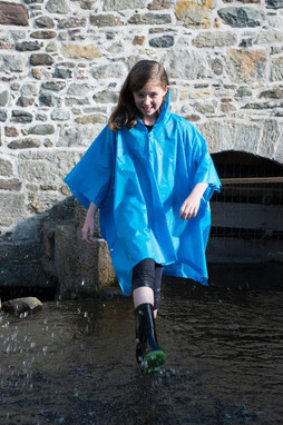 Splashmacs SPL019 - Kinder Regenponcho mit Kapuze und Tragetasche