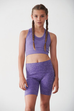 Tombo TL309 - High-Waisted Seamless Kids Printed Shorts