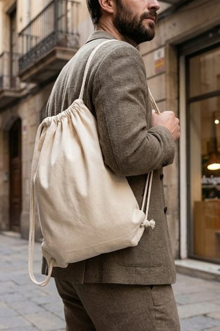 Westford Mill W216 - Drawstring carry handle bag in premium cotton