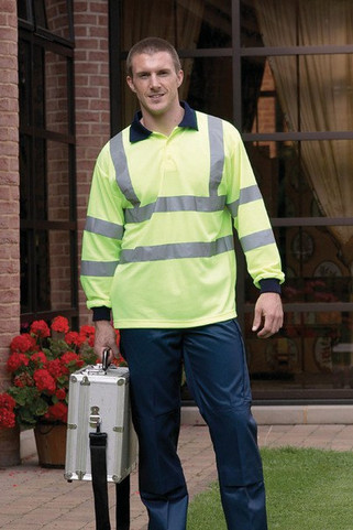 Yoko YHVJ310 - High Visibility Long Sleeve Polo Shirt