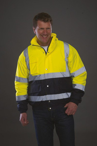 Yoko YHVP218 - Hi-Vis Two Tone Bomber Jacket