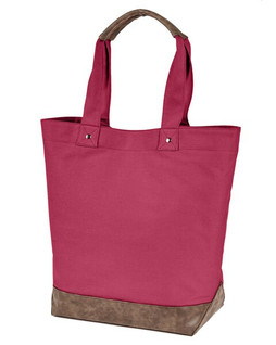 Authentic Pigment AP1921 - Elegant Canvas Tote with Leather Accents