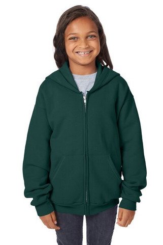 Hanes P480 - Youth 7.8 oz. EcoSmart® 50/50 Full-Zip Hooded Sweatshirt