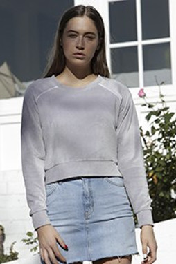 US Blanks US538 - Ladies Velour Long Sleeve Crop T-Shirt