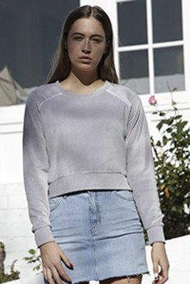 US Blanks US538 - Ladies Velour Long Sleeve Crop T-Shirt