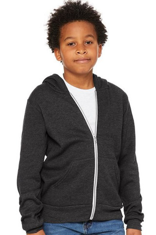 Bella+Canvas 3739Y - Youth Sponge Fleece Full-Zip Hooded Sweatshirt