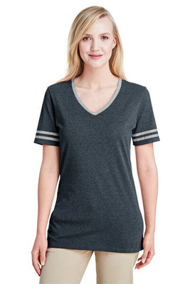 Jerzees 602WVR - Ladies TRI-BLEND Varsity V-Neck T-Shirt