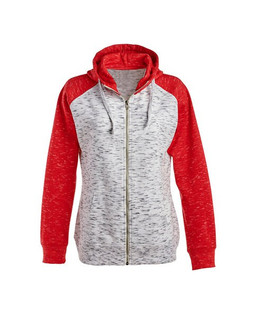 J. America JA8679 - Ladies Mélange Fleece 2-Tone Full-Zip Hooded Sweatshirt