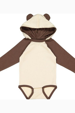 Rabbit Skins 4418 - Infant Long Sleeve Fine Jersey Bodysuit With Ears