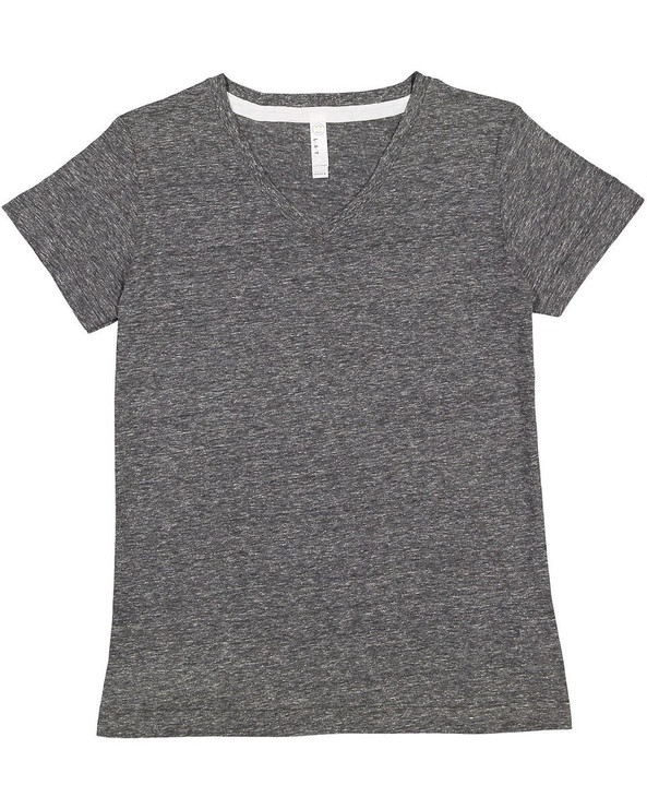 LAT 3591 - Ladies V-Neck Harborside Melange Jersey T-Shirt