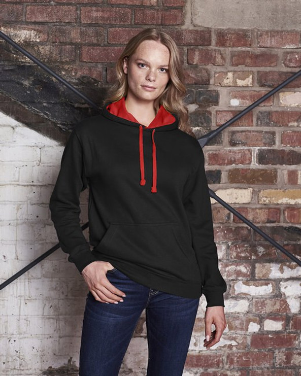 Just Hoods By AWDis JHA003 - Adult 80/20 Midweight Varsity Contrast Hooded Sweatshirt