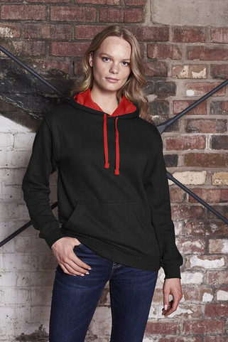 Just Hoods By AWDis JHA003 - Adult 80/20 Midweight Varsity Contrast Hooded Sweatshirt