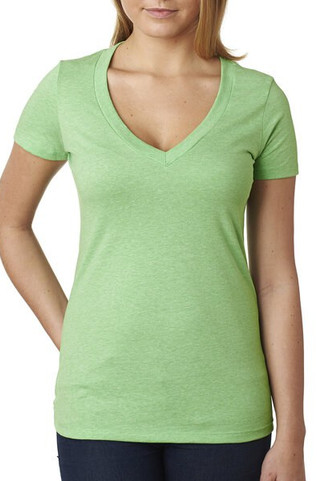 Next Level Apparel 6640 - Ladies CVC Deep V-Neck T-Shirt