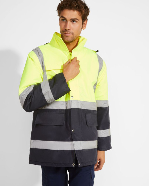 Roly HV9320 - MERAK Parka combinada e acolchoada de alta visibilidade