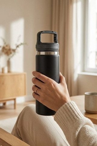 CLEO 500ml Stainless Steel Insulated Flask with Hanger - GiftRetail MO6772