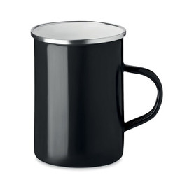 GiftRetail MO6775 - SILVER Vintage Silver Metal Mug with Enamel Coating, 550ml