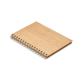 GiftRetail MO6790 - BRAM Eco-Friendly Bamboo A5 Notebook with Kraft Pages