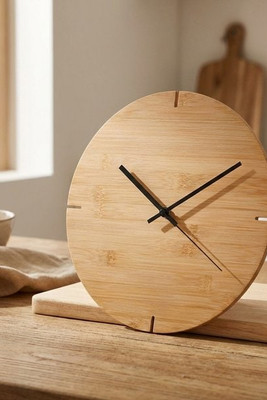 ESFERE Eco-Friendly Bamboo Round Wall Clock 30cm - GiftRetail MO6792