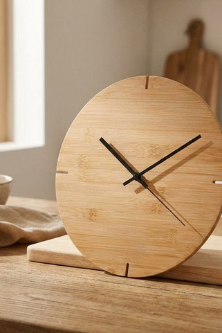 ESFERE Eco-Friendly Bamboo Round Wall Clock 30cm - GiftRetail MO6792
