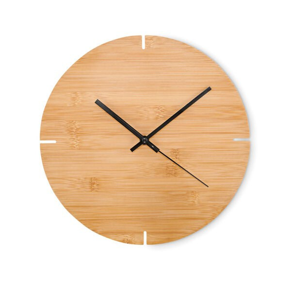 ESFERE Eco-Friendly Bamboo Round Wall Clock 30cm - GiftRetail MO6792