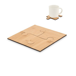 GiftRetail MO6796 - LEPY Eco-Friendly Bamboo Puzzle Coaster Set of 4