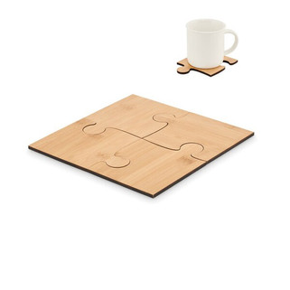 LEPY Eco-Friendly Bamboo Puzzle Coaster Set of 4 - GiftRetail MO6796