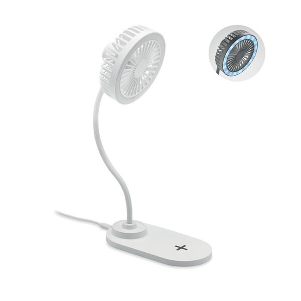 VIENTO Multi-Function Desktop Fan with LED Light & Wireless Charger - GiftRetail MO6810