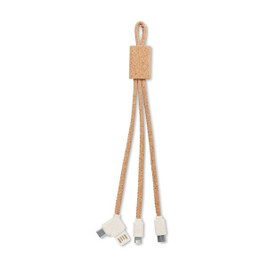 GiftRetail MO6812 - CABIE Eco-Friendly 3-in-1 Cork Charging Cable