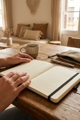 ARPU Eco-Friendly Recycled Leather A5 Notebook with Pen Holder - GiftRetail MO6835