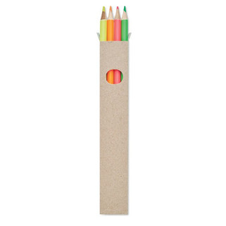 BOWY Eco-Friendly Set of 4 Highlighter Pencils in Box - GiftRetail MO6836