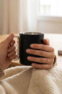 TRUMBA 300ml Stainless Steel Mug with Carabiner Handle - GiftRetail MO6873