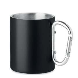 GiftRetail MO6873 - TRUMBA 300ml Stainless Steel Mug with Carabiner Handle