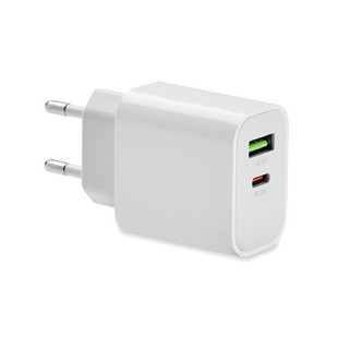 PORT Dual-Port 18W USB Charger with EU Plug - GiftRetail MO6879