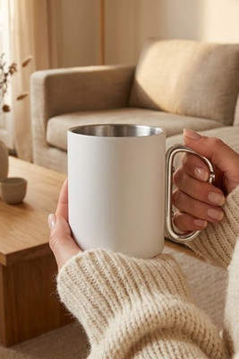 AROM Mug en métal anse mousqueton - GiftRetail MO6918