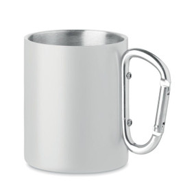 GiftRetail MO6918 - AROM Vintage Stainless Steel Mug with Carabiner Handle