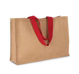Kimood KI0743 - Eco-Friendly XL Jute Shopping Tote with Sturdy Handles