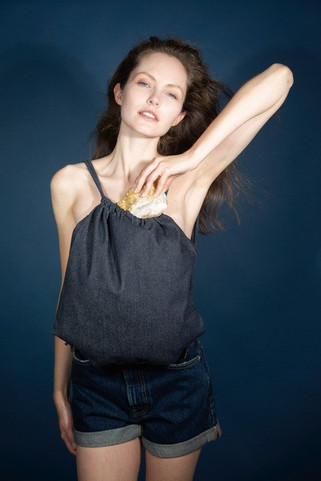 Kimood KI5109 - Eco-Friendly Recycled Denim Drawstring Backpack