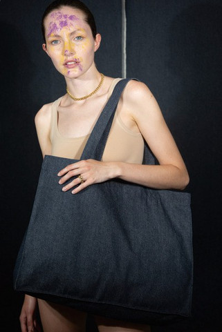 Kimood KI5229 - Grand sac shopping denim