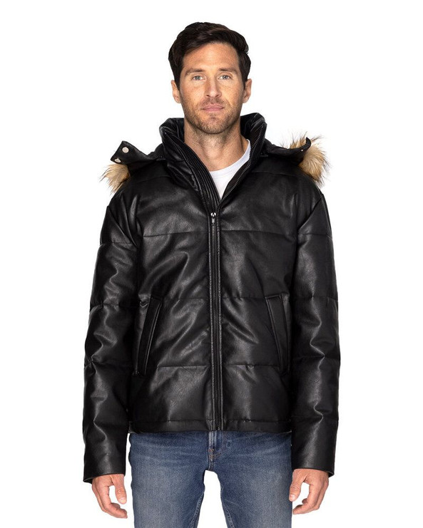 Threadfast 397J - Unisex Vegan Leather Puffer Jacket